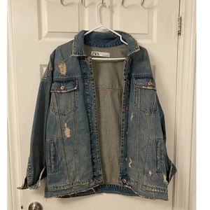 Zara distressed jean jacket